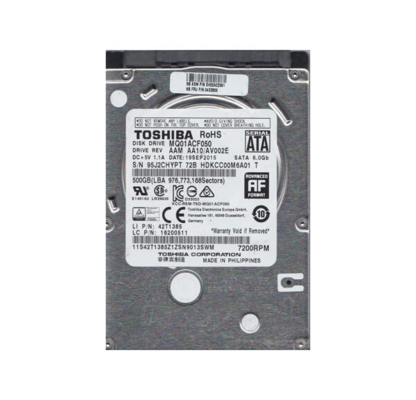 HDKCC00M6A01T - Toshiba 500GB 7200RPM SATA 6Gb/s 16MB Cache 2.5-Inch Hard Drive