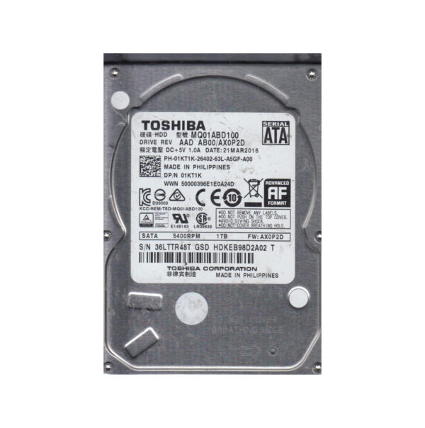 HDKEB98D2A02 - Toshiba 1TB 5400RPM SATA 3Gb/s 8MB Cache 2.5-Inch Hard Drive