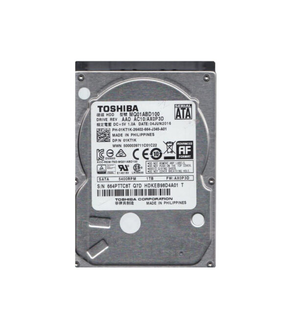 HDKEB98D4A01 - Toshiba 1TB 5400RPM SATA 3Gb/s 8MB Cache 2.5-Inch Hard Drive