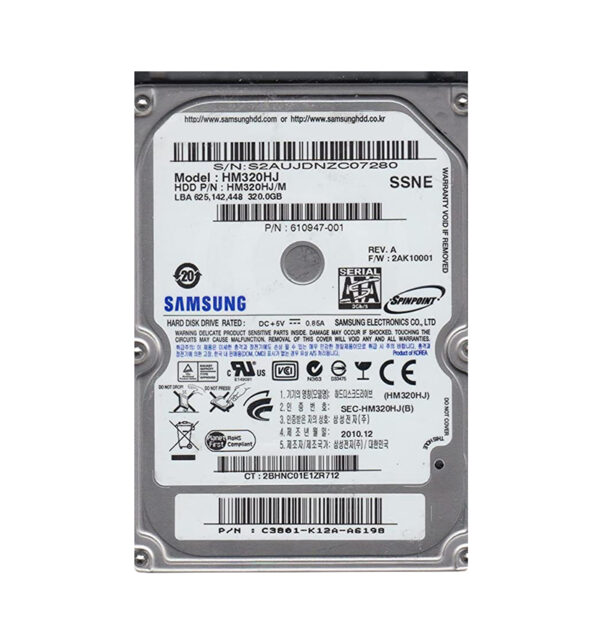 HM320HJ/M - Samsung Spinpoint 320GB 7200RPM SATA 3Gb/s 16MB Cache 2.5-Inch Hard Drive