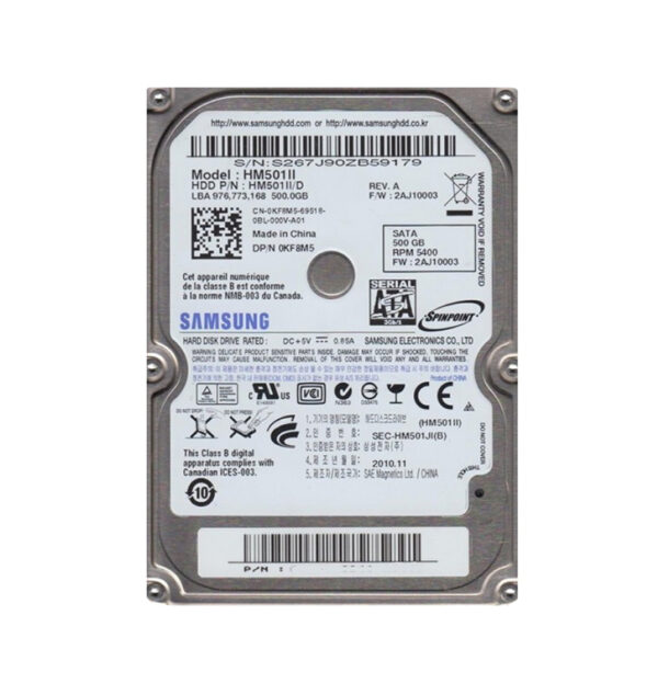 HM501II/D - Samsung Spinpoint M7E 500GB 5400RPM SATA 3Gb/s 8MB Cache 2.5-Inch Hard Drive