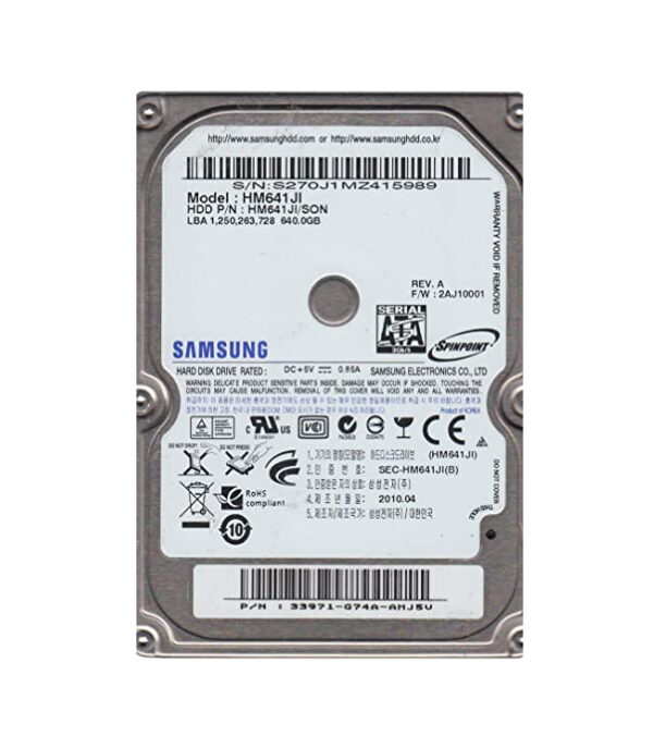 HM641JI/SON - Samsung Spinpoint M7E 640GB 5400RPM SATA 3Gb/s 8MB Cache 2.5-Inch Hard Drive