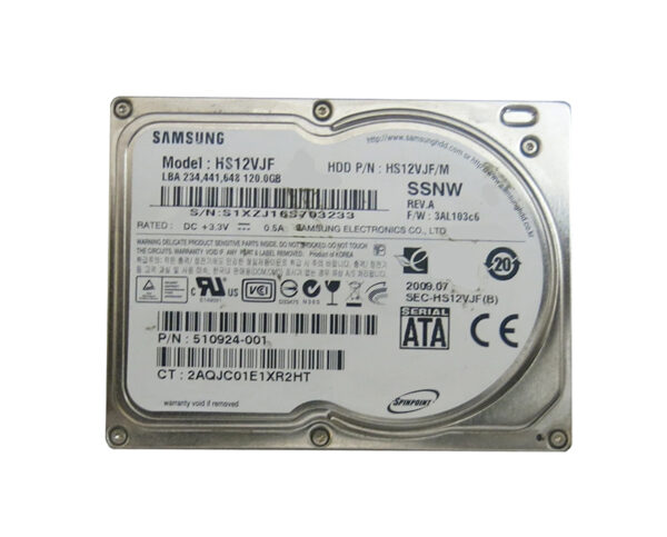 HS12VJF/M - Samsung Spinpoint N3C 120GB 5400RPM mSATA 1.5Gb/s 16MB Cache 1.8-Inch Hard Drive