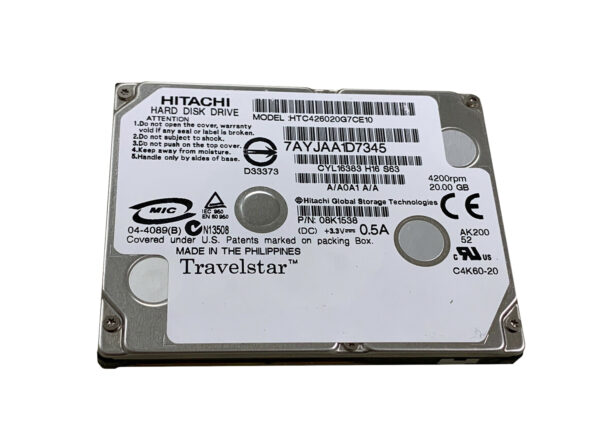 HTC426020G7CE10 - Hitachi Travelstar C4K60 Series 20GB 4200RPM IDE Ultra ATA/100 (ATA-6) 2MB Cache ZIF 1.8-inch Hard Drive