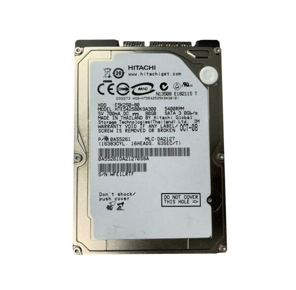 HTE542580K9A300 - Hitachi Travelstar E7K250 Series 80GB 5400RPM SATA 3Gb/s 8MB Cache 2.5-inch Hard Drive