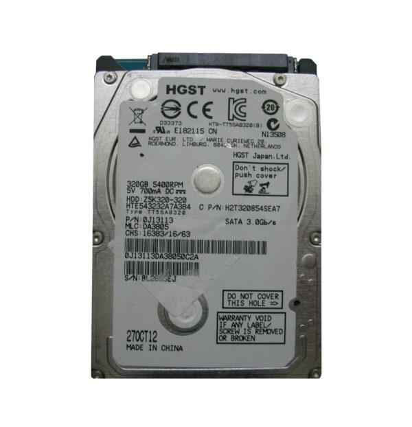 HTE543232A7A384 - HGST Travelstar Z5K320 Series 320GB 5400RPM SATA 3Gb/s 8MB Cache (512) 2.5-inch Hard Drive