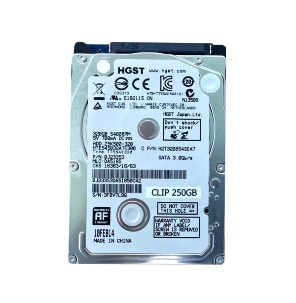 HTE545032A7E380 - HGST Travelstar Z5K500 Series 320GB 5400RPM SATA 3Gb/s 8MB Cache 2.5-inch Hard Drive