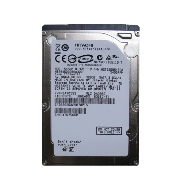HTE545032B9A300 - Hitachi Travelstar 5K500.B Series 320GB 5400RPM SATA 3Gb/s 8MB Cache 2.5-Inch Hard Drive