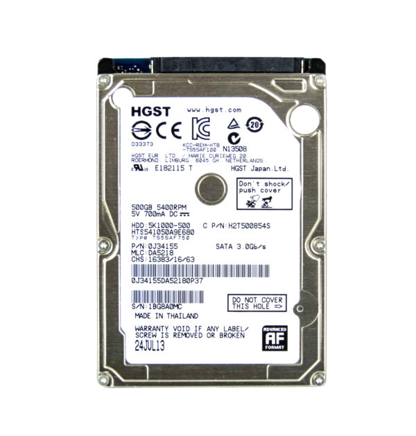 HTS541050A9E680 - HGST Travelstar 5K1000 Series 500GB 5400RPM SATA 6Gb/s 8MB Cache 512e 2.5-inch Hard Drive