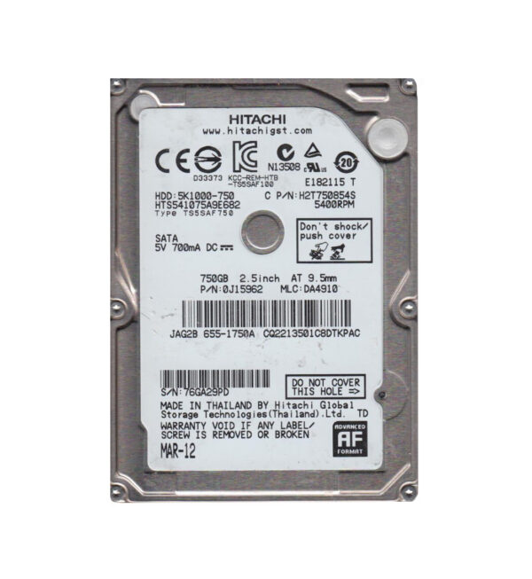 HTS541075A9E682 - HGST 5K1000 Series 750GB 5400RPM SATA 6Gb/s 8MB Cache 2.5-inch Hard Drive