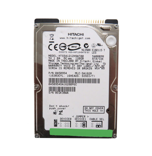 HTS541212H9AT00 - Hitachi Travelstar 5K120 Series 120GB 5400RPM IDE Ultra ATA/100 (ATA-6) 8MB Cache 2.5-inch Hard Drive