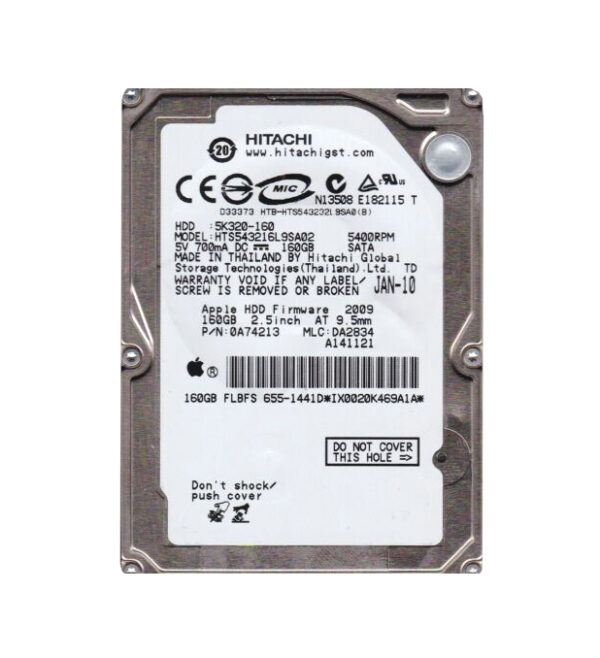 HTS543216L9SA02 - Hitachi Travelstar 5K320 Series 160GB 5400RPM SATA 1.5Gb/s 8MB Cache (512) 2.5-inch Hard Drive