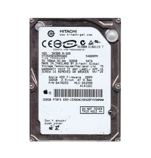 HTS545032B9SA02 - Hitachi Travelstar 5K500.B Series 320GB 5400RPM SATA 1.5Gb/s 8MB Cache 2.5-Inch Hard Drive