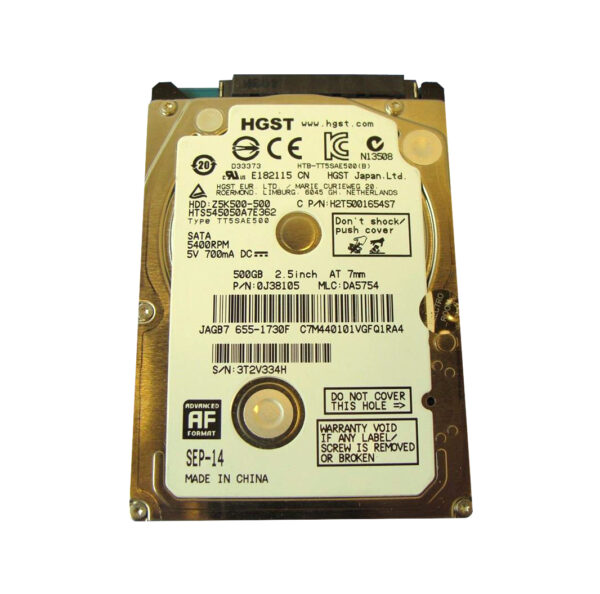 HTS545050A7E362 - HGST Travelstar Z5K500 Series 500GB 5400RPM SATA 3Gb/s 16MB Cache 2.5-inch Hard Drive
