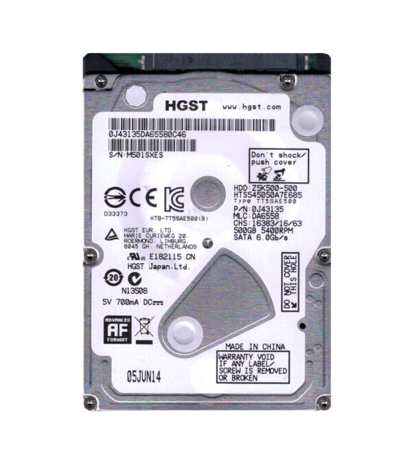HTS545050A7E685 - Hitachi 500GB 5400RPM SATA 6Gb/s 8MB Cache 2.5-inch Hard Drive