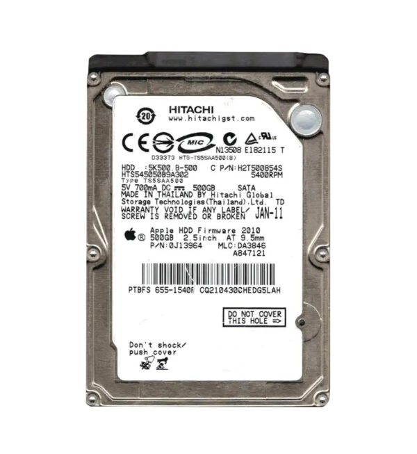 HTS545050B9A302 - Hitachi Travelstar 5K500.B Series 500GB 5400RPM SATA 3Gb/s 8MB Cache 2.5-Inch Hard Drive