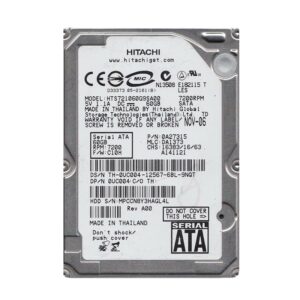 HTS721060G9SA00 - Hitachi Travelstar 7K100 Series 60GB 7200RPM SATA 1.5Gb/s 8MB Cache 512e 2.5-inch Hard Drive