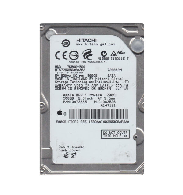 HTS725050A9A362 - Hitachi Travelstar 7K500 Series 500GB 7200RPM SATA 3Gb/s 16MB Cache 512e 2.5-inch Hard Drive
