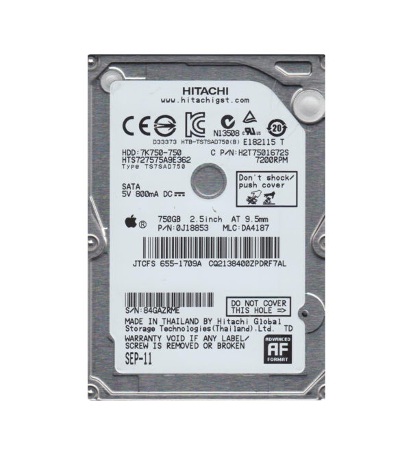 HTS727575A9E362 - HGST Travelstar 7K750 Series 750GB 7200RPM SATA 3Gb/s 16MB Cache 512e 2.5-inch Hard Drive