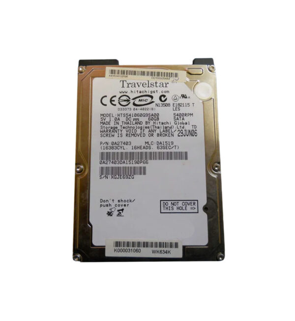 K000031060 - Toshiba 60GB 5400RPM SATA 1.5Gb/s 8MB Cache 2.5-Inch Hard Drive