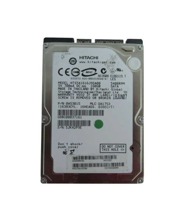 K000050130 - Toshiba 160GB 5400RPM SATA 1.5Gb/s 8MB Cache 2.5-Inch Hard Drive