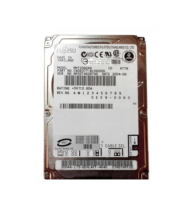 MHT2060AH - Fujitsu Mobile MHT Series 60GB 5400RPM IDE Ultra ATA/100 (ATA-6) 8MB Cache 2.5-Inch Hard Drive