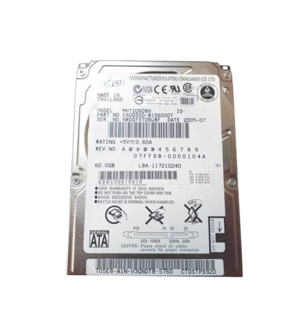 MHT2060BH - Fujitsu MHT Series 60GB 5400RPM SATA 1.5Gb/s 8MB Cache 2.5-Inch Hard Drive