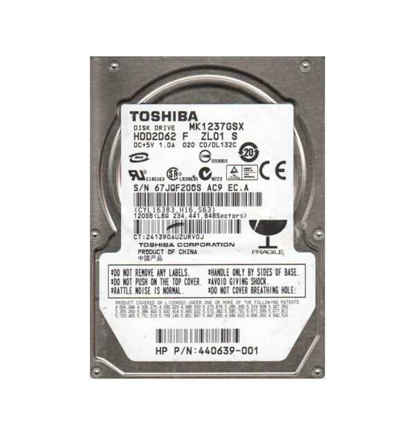 MK1237GSX - Toshiba 120GB 5400RPM SATA 3Gb/s 8MB Cache 2.5-Inch Hard Drive