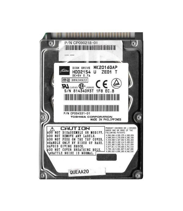 MK2016GAP - Toshiba 20GB 4200RPM IDE Ultra ATA/66 (ATA-5) 2MB Cache 2.5-Inch Hard Drive