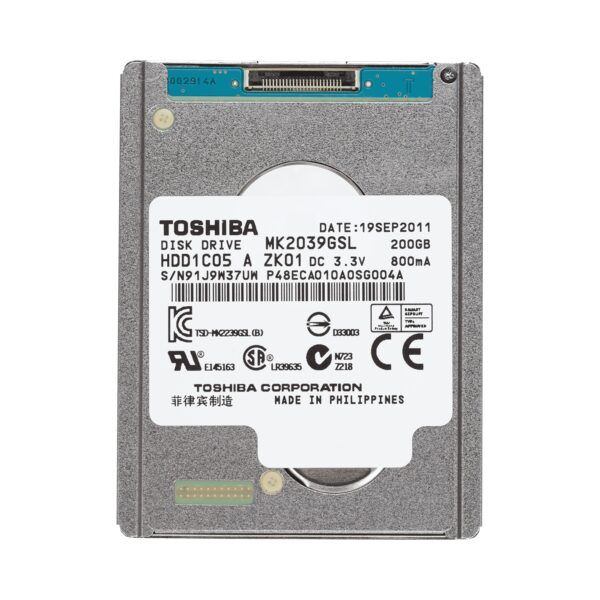 MK2039GSL - Toshiba 200GB 4200RPM SATA 1.5Gb/s 16MB Cache 1.8-Inch Hard Drive