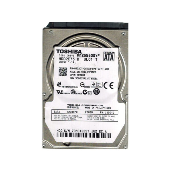 MK2556GSYF - Toshiba 250GB 7200RPM SATA 3Gb/s 16MB Cache 2.5-Inch Hard Drive