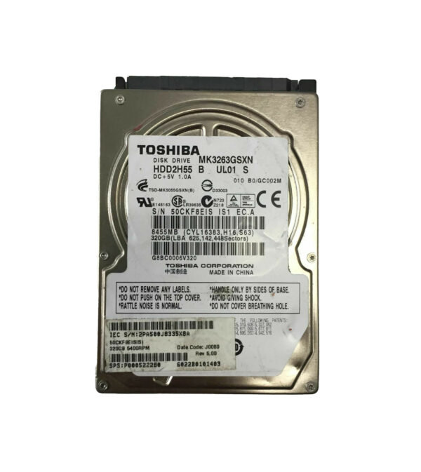 MK3263GSXN - Toshiba 320GB 5400RPM SATA 3Gb/s 8MB Cache 2.5-Inch Hard Drive