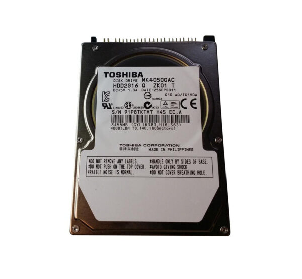 MK4050GAC - Toshiba HDD2G13 40GB 4200RPM IDE Ultra ATA/100 (ATA-6) 8MB Cache 2.5-Inch Hard Drive