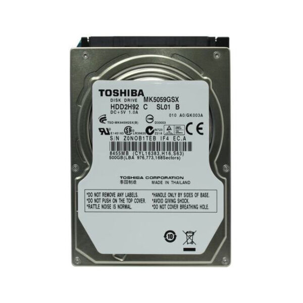 MK5059GSX - Toshiba 500GB 5400RPM SATA 3Gb/s 8MB Cache 2.5-Inch Hard Drive