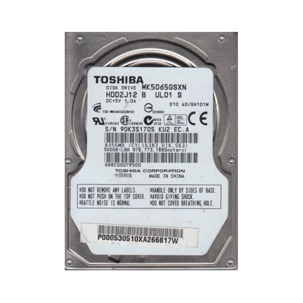 MK5065GSXN - Toshiba 500GB 5400RPM SATA 3Gb/s 8MB Cache 2.5-Inch Hard Drive