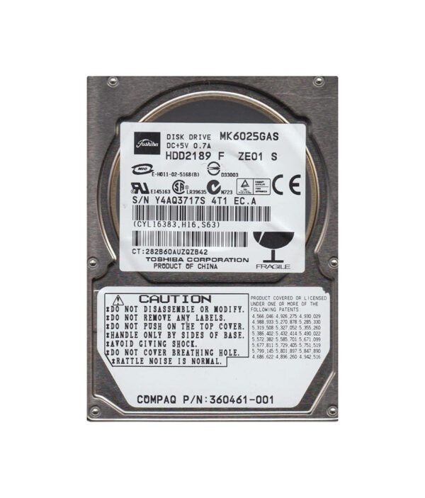 MK6025GAS - Toshiba 60GB 4200RPM IDE 8MB Cache 2.5-Inch Hard Drive