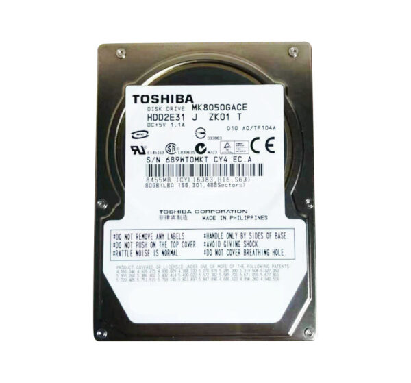 MK8050GACE - Toshiba 80GB 4200RPM IDE Ultra ATA/100 (ATA-6) 8MB Cache 2.5-Inch Hard Drive