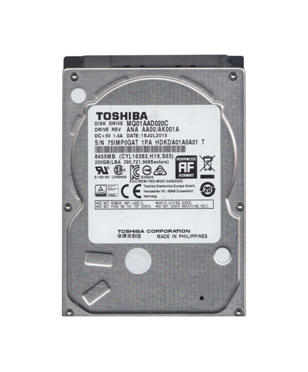 MQ01AAD020C - Toshiba MQ01AAD-C Series 200GB 4200RPM SATA 3Gb/s 8MB Cache (512e) 2.5-Inch Hard Drive