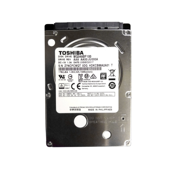 MQ04ABF100 - Toshiba MQ04 Series 1TB 5400RPM SATA 6Gb/s 128MB Cache (512e) 2.5-Inch Hard Drive
