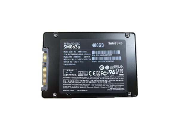 MZ-7KM480N - Samsung SM863 Series 480GB Multi-Level Cell SATA 6Gb/s 2.5-Inch Solid State Drive
