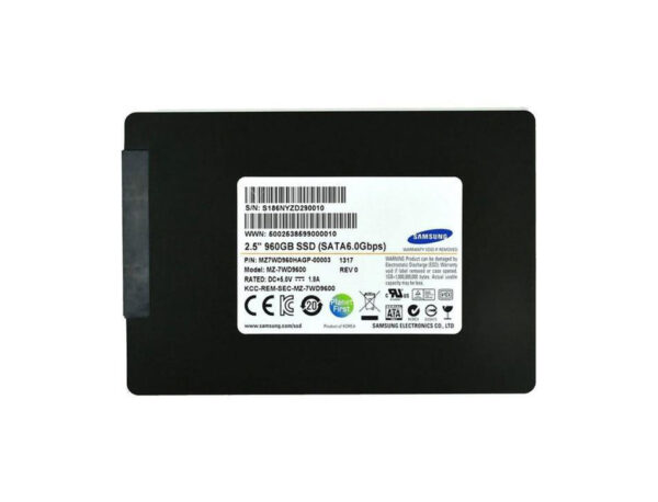 MZ-7WD9600 - Samsung SM843T Data Center Series 960GB Multi-Level Cell SATA 6Gb/s High Write Endurance 2.5-Inch Solid State Drive