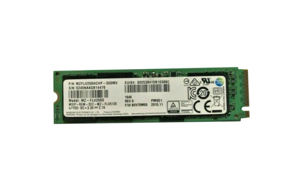MZ-FLV2560 - Samsung PM951 Series 256GB Triple-Level Cell PCI Express NVMe 3.0 x4 M.2 2280 Solid State Drive