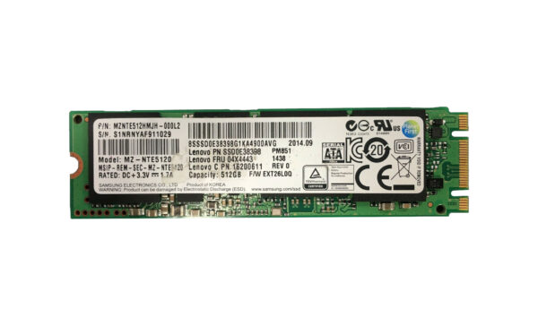 MZ-NTE5120 - Samsung PM851 Series 512GB Triple-Level Cell SATA 6Gb/s M.2 2280 Solid State Drive