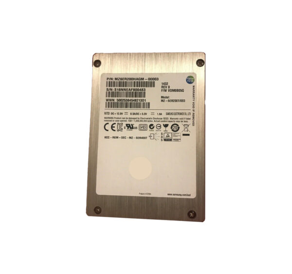 MZ6ER200HAGM-00003 - Samsung SM1625 Enterprise Series 200GB Multi-Level Cell SAS 6Gb/s High Performance 2.5-Inch Solid State Drive