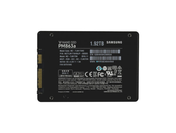 MZ7LM1T9HMJP-00005 - Samsung PM863a Series 1.92TB Triple-Level Cell SATA 6Gb/s 2.5-Inch Solid State Drive