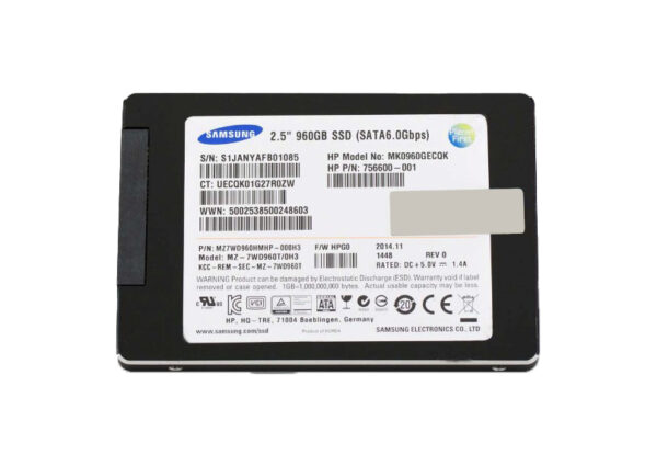 MZ7WD960HMHP-000H3 - Samsung SV843 Data Center Series 960GB Multi-Level Cell SATA 6Gb/s Write Intensive 2.5-Inch Solid State Drive