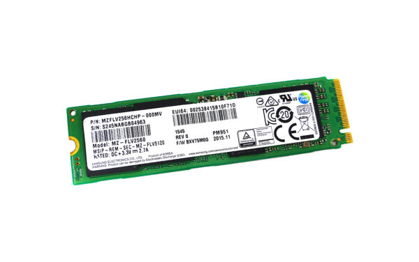 MZFLV256HCHP-000MV - Samsung PM951 Series 256GB PCI Express NVMe 3.0 x4 M.2 2280 Solid State Drive