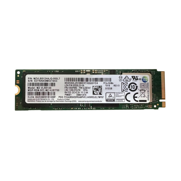 MZVLB512HAJQ-000L7 - Samsung PM981 512GB Triple-Level-Cell PCI Express NVMe 3.0 x4 M.2 Solid State Drive