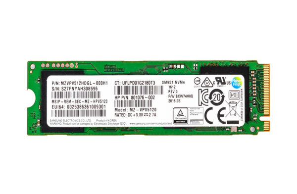 MZVPV512HDGL-000H1 - Samsung SM951 512GB Multi-Level Cell PCI Express NVMe 3.0 x4 M.2 2280 Solid State Drive