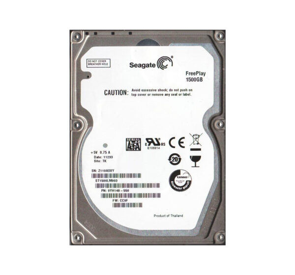 ST1500LM003 - Seagate Freeplay 1.5TB 5400RPM SATA 3Gb/s 16MB Cache 2.5-inch Hard Drive